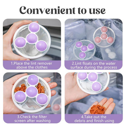 3 Pack Reusable Floating Washing Machine Hair Filter Bags - Pet Hair Lint Catcher