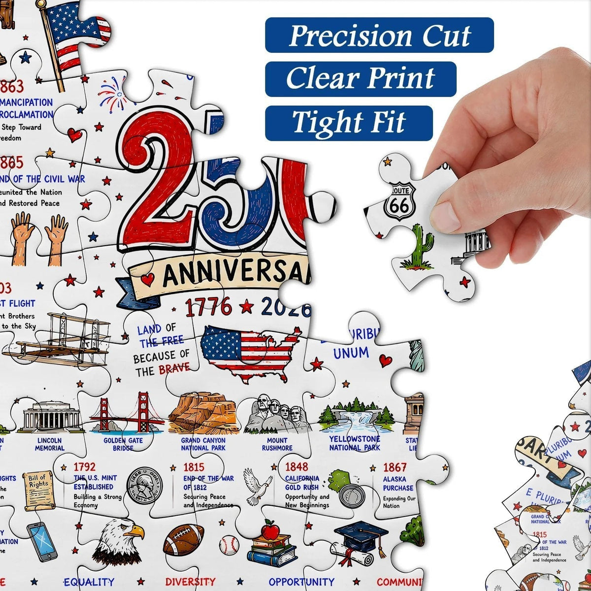 🧩🎁 Patriotic America Jigsaw Puzzle 1000 Pieces