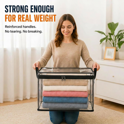 📦👕 Ultimate Moisture-Proof Storage Bags: Extra Large & Fully Transparent 📦