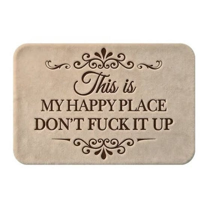 🔥Funny “This Is My Happy Place Don’t F*ck It Up” Flannel Doormat🤣