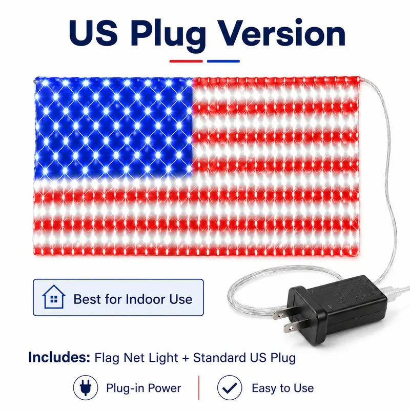 Outdoor solar American flag light, 6.5 ft x 3.28 ft, ultra-bright; suitable for Independence Day, National Day, and Memorial Day decorations; waterproof solar outdoor light.