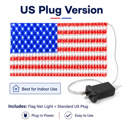 Outdoor solar American flag light, 6.5 ft x 3.28 ft, ultra-bright; suitable for Independence Day, National Day, and Memorial Day decorations; waterproof solar outdoor light.