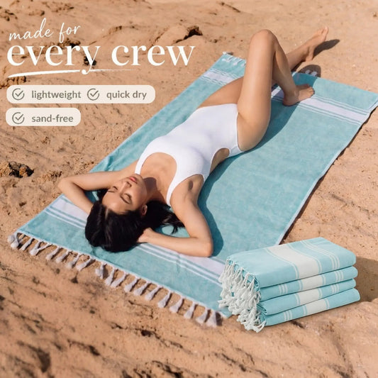 🔥Summer Hot Sale 48% OFF🌴 Lightweight XL Flat-Weave Beach Towel (39” x 71”)