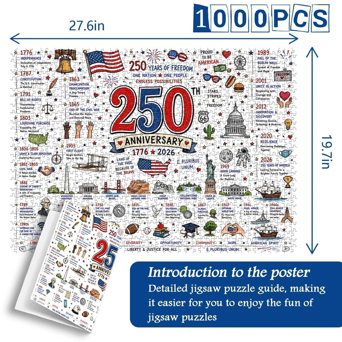 🧩🎁 Patriotic America Jigsaw Puzzle 1000 Pieces