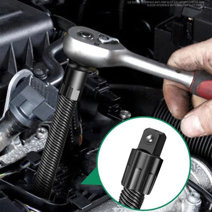 🛠️ 2026 1/2 Flexible Shaft Extension Extender Torque Socket - 🔧Bend, Twist, Conquer Tight Spaces