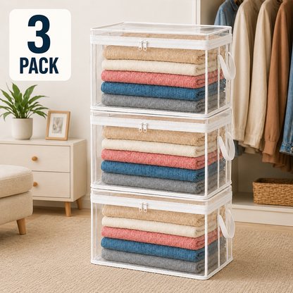 📦👕 Ultimate Moisture-Proof Storage Bags: Extra Large & Fully Transparent 📦