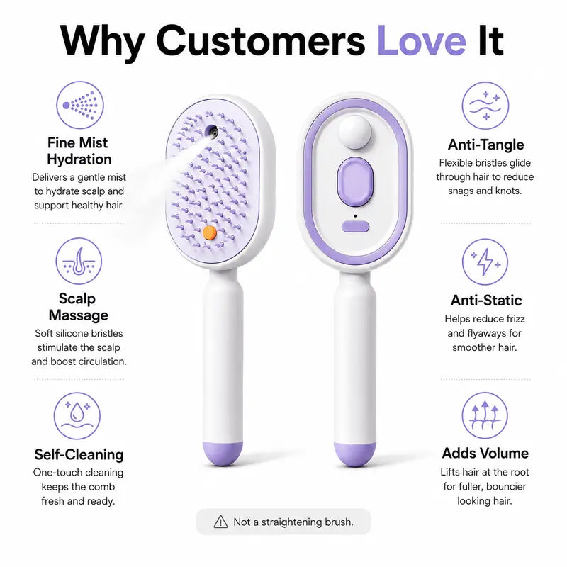3-in-1 Electric Spray Air Cushion Massage Comb