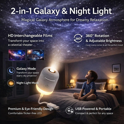 ✨ Galaxy night light with color-changing & 360° Adjustable Gooseneck