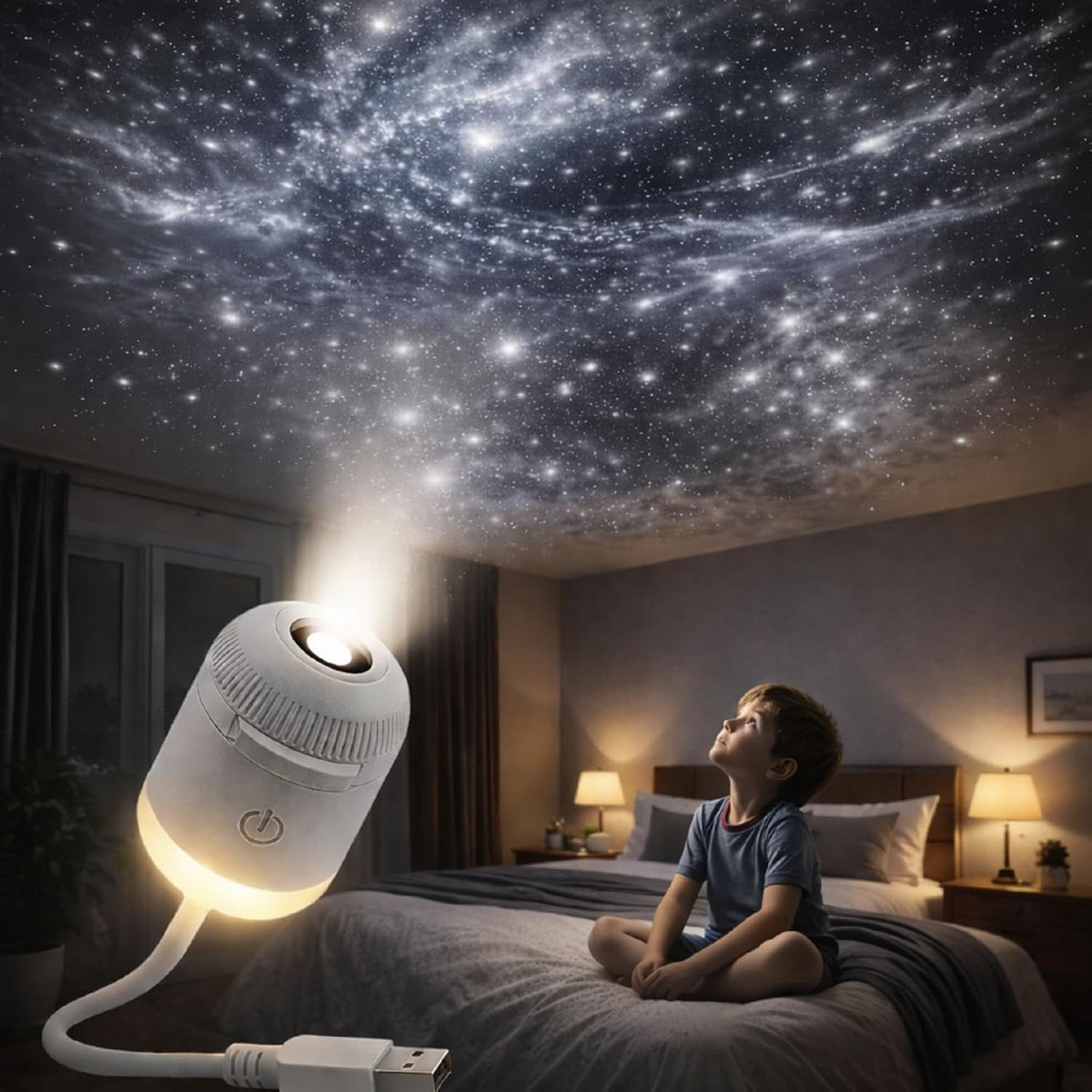 ✨ Galaxy night light with color-changing & 360° Adjustable Gooseneck