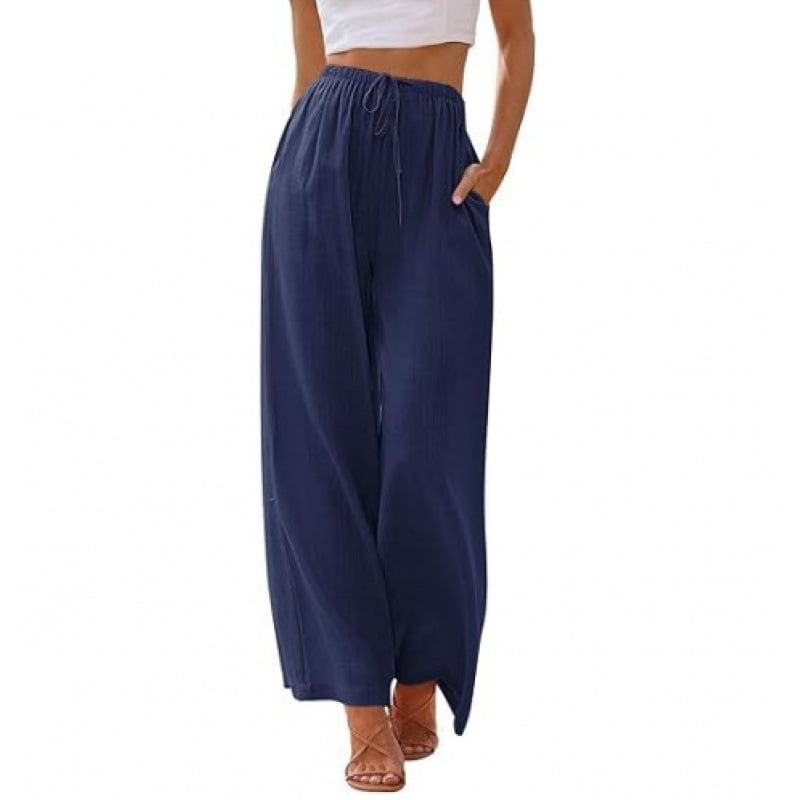 Tanming Viral 2026 Palazzo Pants for Women - Beach to Street Wide Leg + Pockets | Lightweight Summer Trousers Maxi Style Womenswear Chic Comfy Basic Minimalist Bottom