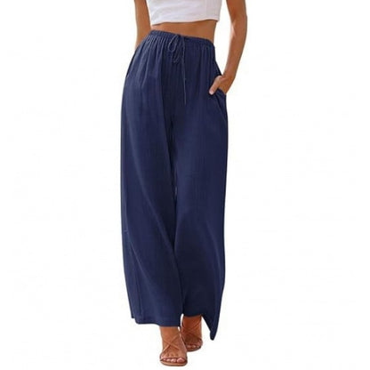Tanming Viral 2026 Palazzo Pants for Women - Beach to Street Wide Leg + Pockets | Lightweight Summer Trousers Maxi Style Womenswear Chic Comfy Basic Minimalist Bottom