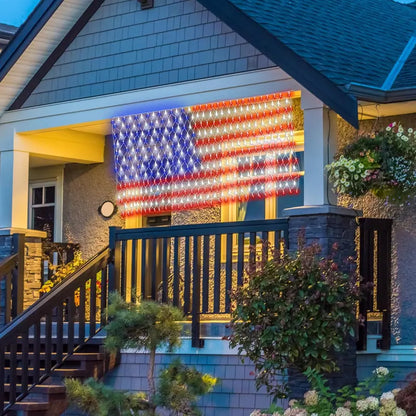 Outdoor solar American flag light, 6.5 ft x 3.28 ft, ultra-bright; suitable for Independence Day, National Day, and Memorial Day decorations; waterproof solar outdoor light.