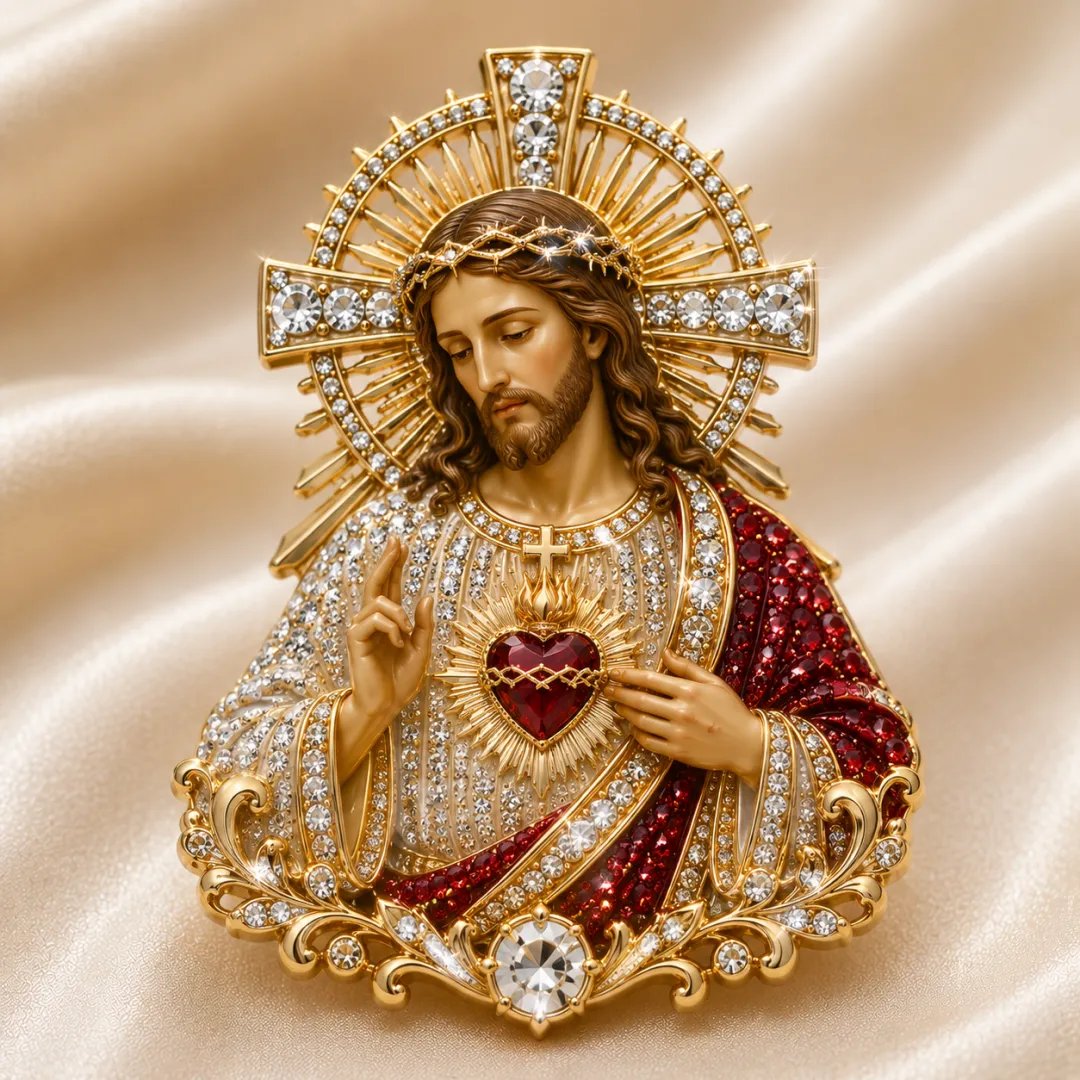 ❤️Last Day 49% OFF🙏 Sacred Heart of Jesus Brooch