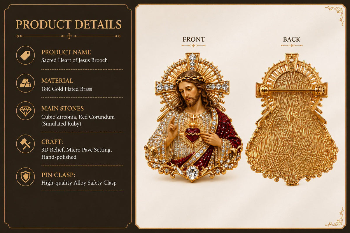 ❤️Last Day 49% OFF🙏 Sacred Heart of Jesus Brooch