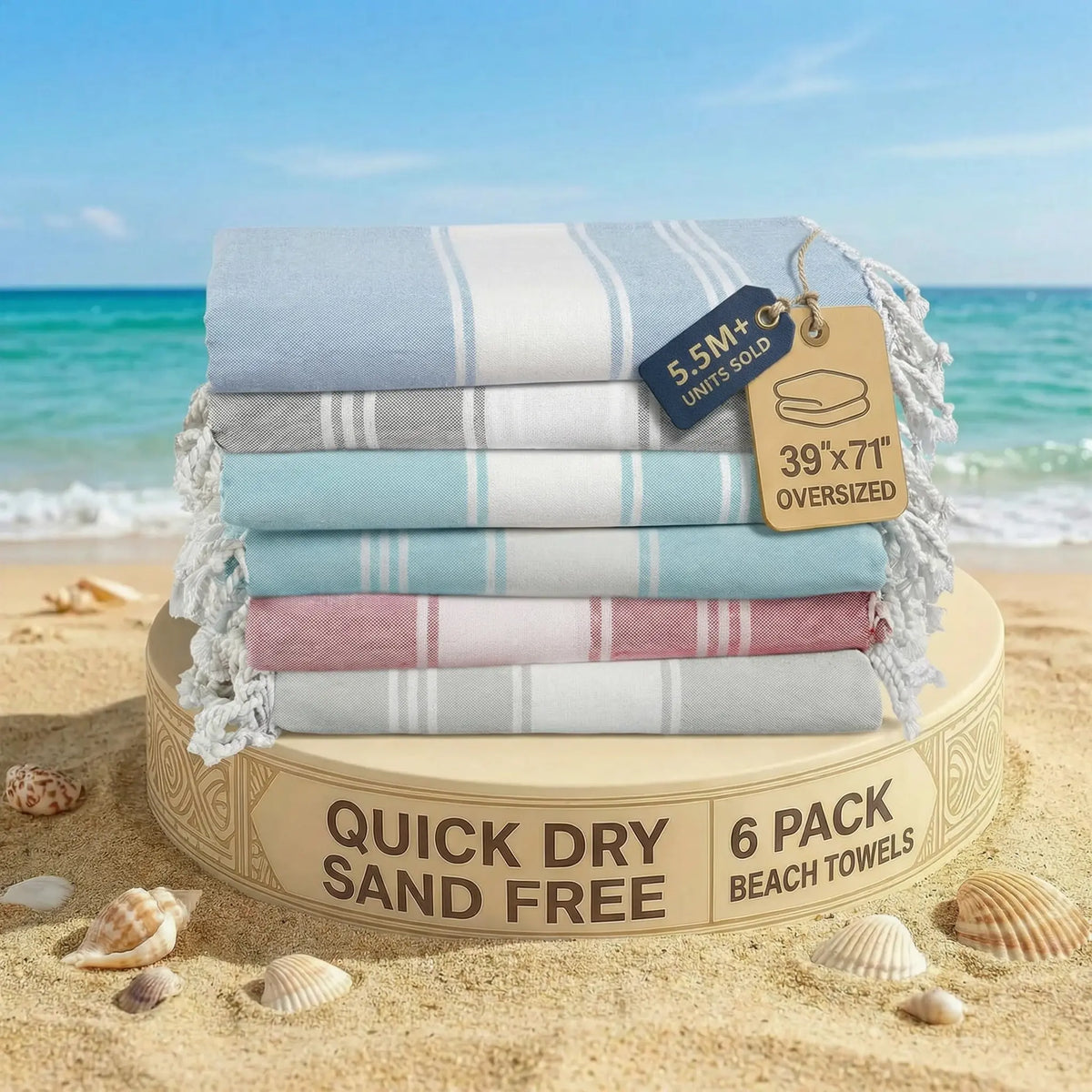 🔥Summer Hot Sale 48% OFF🌴 Lightweight XL Flat-Weave Beach Towel (39” x 71”)