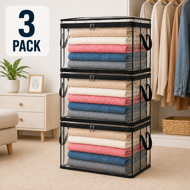 📦👕 Ultimate Moisture-Proof Storage Bags: Extra Large & Fully Transparent 📦