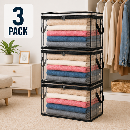 📦👕 Ultimate Moisture-Proof Storage Bags: Extra Large & Fully Transparent 📦