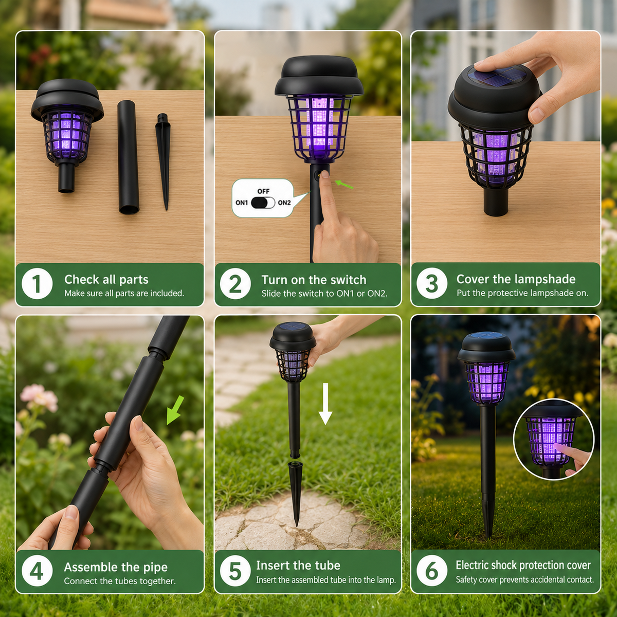🦟❌Solar-Powered Mosquito Killer Lamp-Outdoor Solar LED Mosquito Killer Garden Lamp