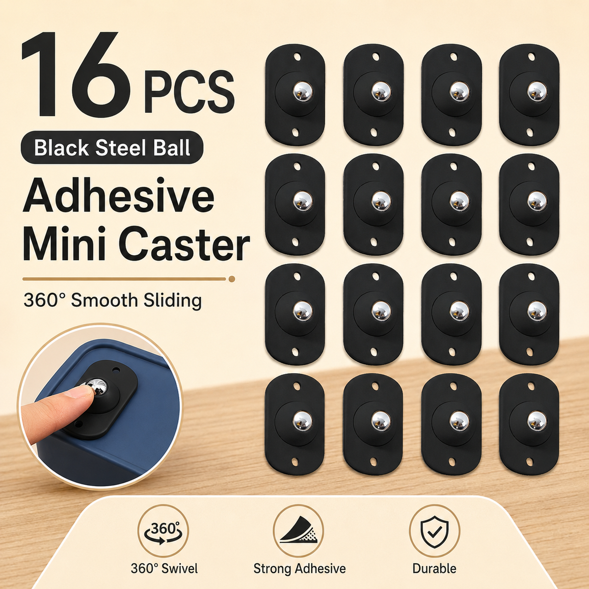 💥16PCS Mini Rolling Wheels🛋️ Turn Anything into Mobile Storage