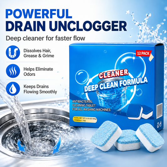 50% OFF💥Drain Cleaner Tablets, 12 tablets | Fast-acting in 30 minutes | Suitable for drains throughout the house