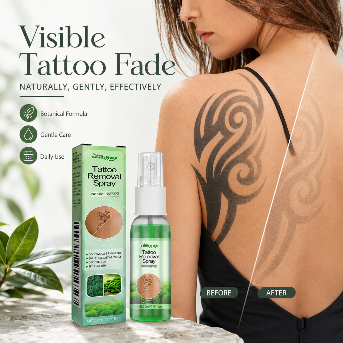 🌿✨Natural Tattoo Fade Spray – Gentle Skin Care Formula
