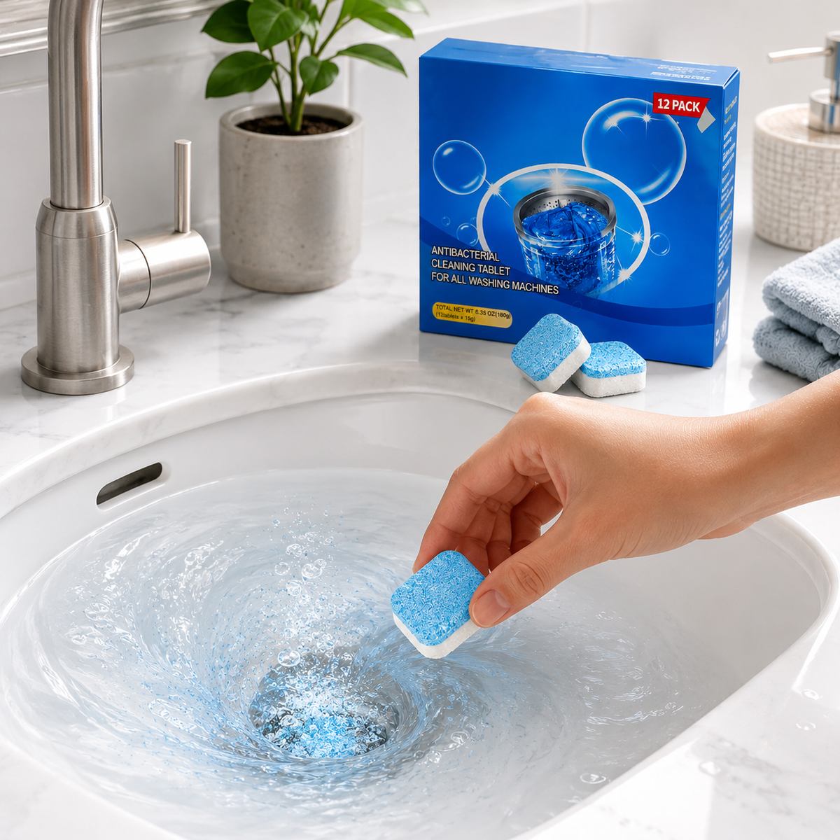 50% OFF💥Drain Cleaner Tablets, 12 tablets | Fast-acting in 30 minutes | Suitable for drains throughout the house