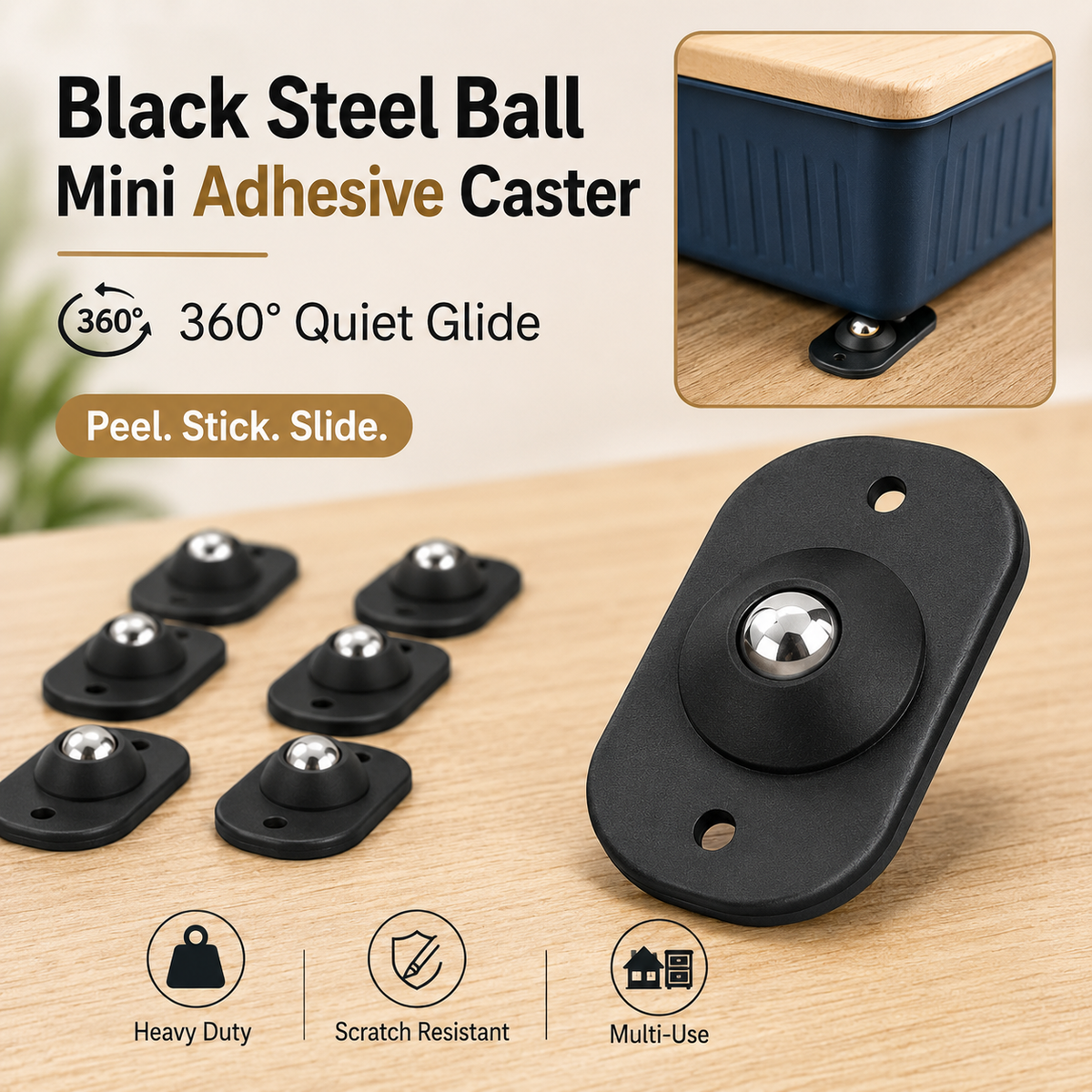 💥16PCS Mini Rolling Wheels🛋️ Turn Anything into Mobile Storage
