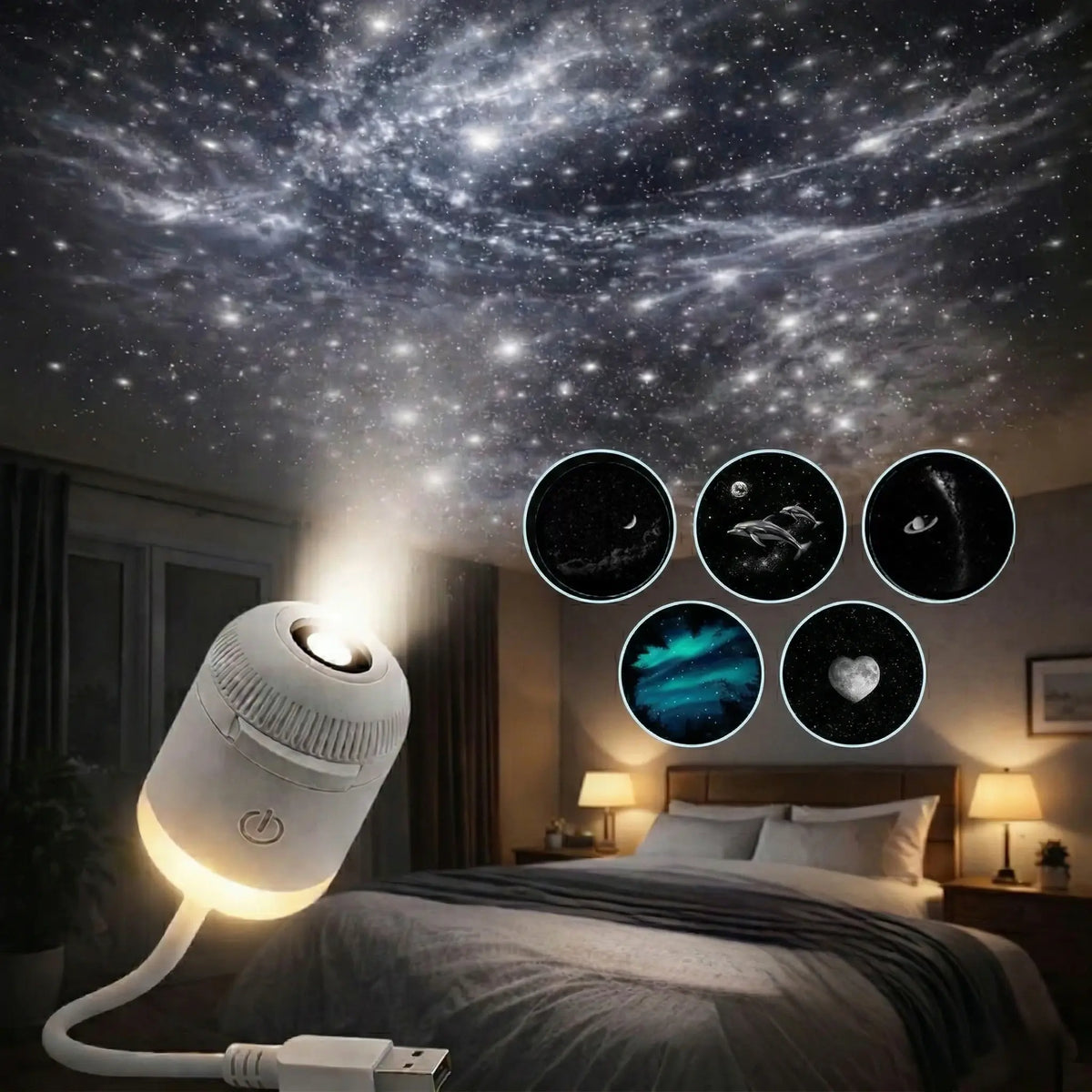 ✨ Galaxy night light with color-changing & 360° Adjustable Gooseneck