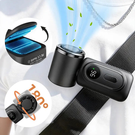 Portable Mini Clip Sports Fan – 3000mAh Rechargeable, 5 Speeds, 180° Adjustable