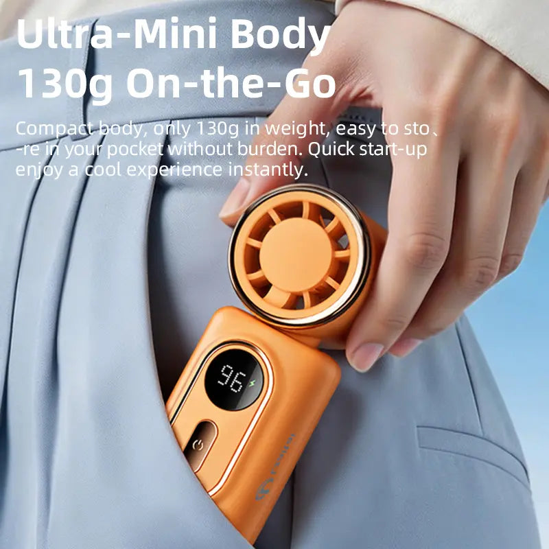 Portable Mini Clip Sports Fan – 3000mAh Rechargeable, 5 Speeds, 180° Adjustable
