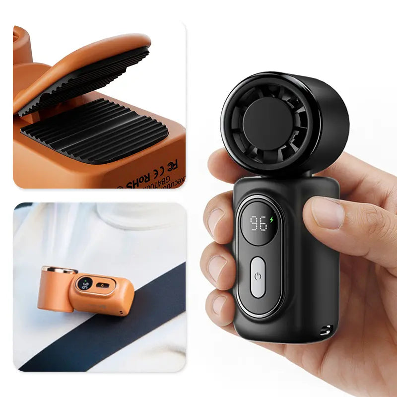 Portable Mini Clip Sports Fan – 3000mAh Rechargeable, 5 Speeds, 180° Adjustable