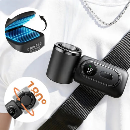 Portable Mini Clip Sports Fan – 3000mAh Rechargeable, 5 Speeds, 180° Adjustable