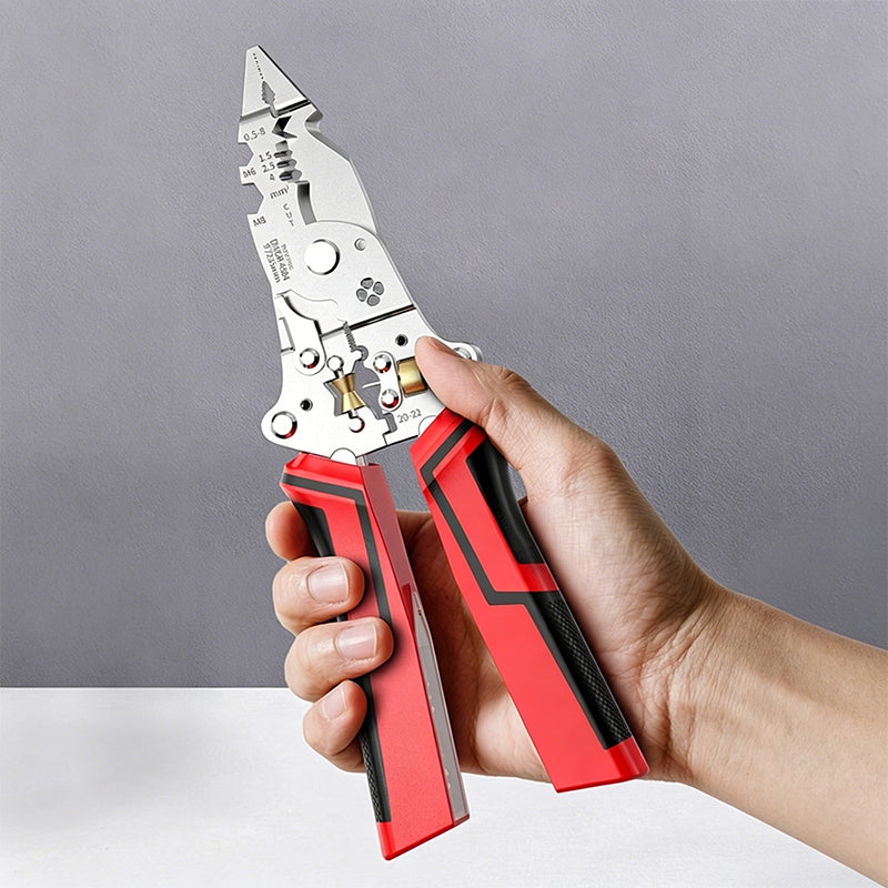 16-in-1 Multifunctional Wire Stripper Twister for Cutting and Pulling Wires,Cable Scissors,Voltage Tester Pliers, 12V to 250V Live,Null,Hot Wire Judgment AC DC, Audible and Flashing LED Alarms