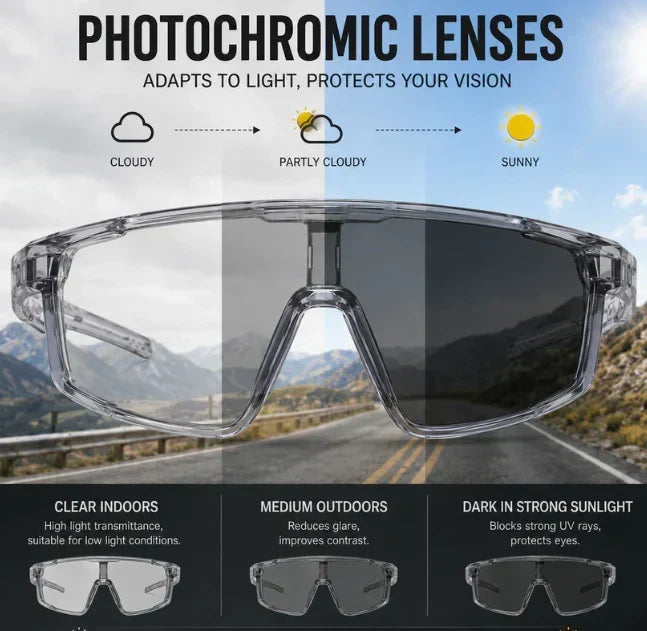 ☀️UV400 Photochromic Polarized Safety Glasses – 🥇Impact Resistant Outdoor Sports & Work Eyewear