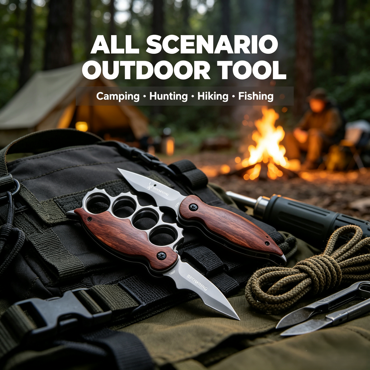 Tactical Folding Knife – Titanium Alloy Finger Ring Design