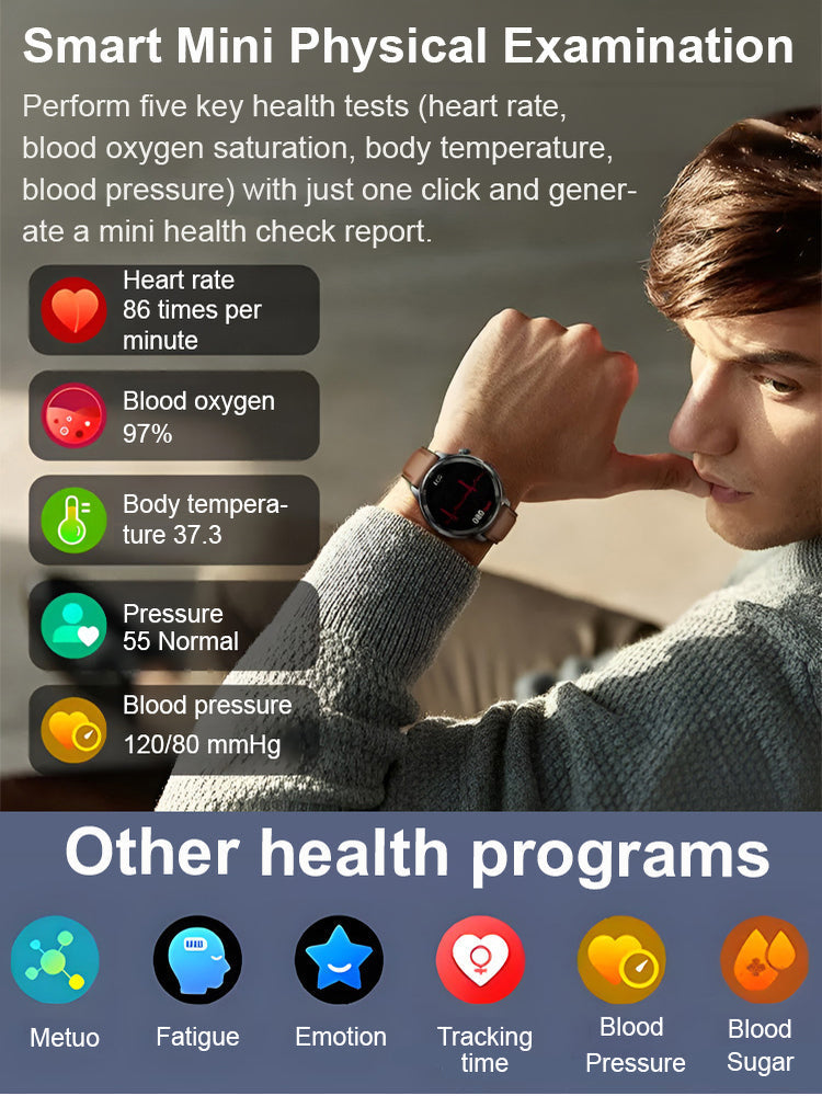 Flagship Health Smartwatch – 24/7 Heart Rate, Blood Oxygen & Sleep Monitor