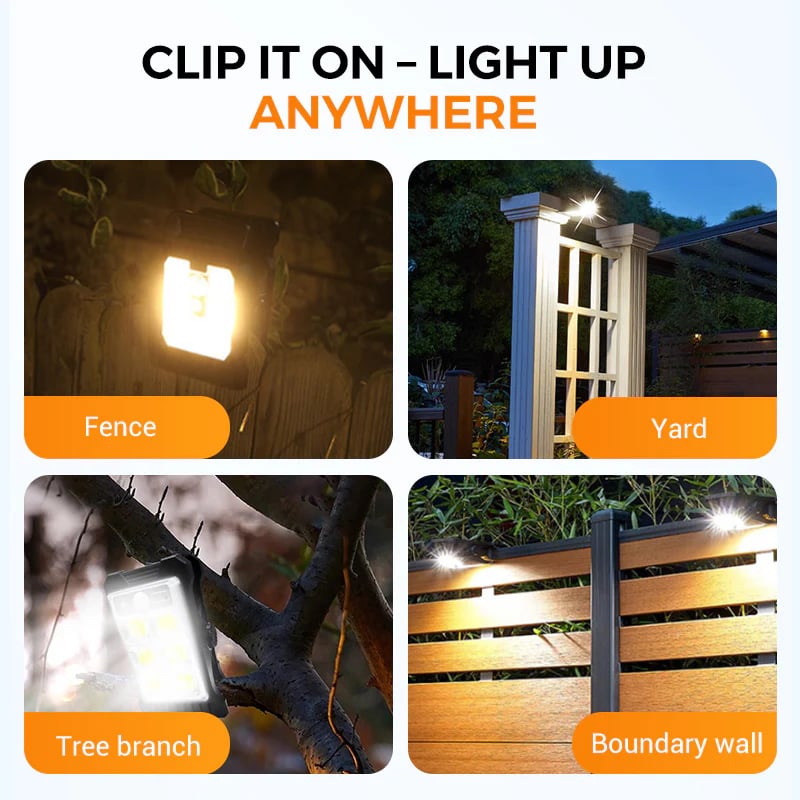 💡 Solar Motion Sensor Wall Light – Outdoor Waterproof Clip Lamp for Garden, Yard, Camping & Pathway 🏡✨