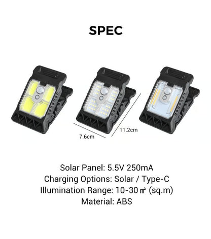 💡 Solar Motion Sensor Wall Light – Outdoor Waterproof Clip Lamp for Garden, Yard, Camping & Pathway 🏡✨