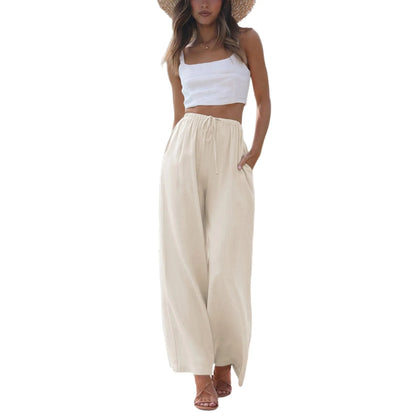 Tanming Viral 2026 Palazzo Pants for Women - Beach to Street Wide Leg + Pockets | Lightweight Summer Trousers Maxi Style Womenswear Chic Comfy Basic Minimalist Bottom