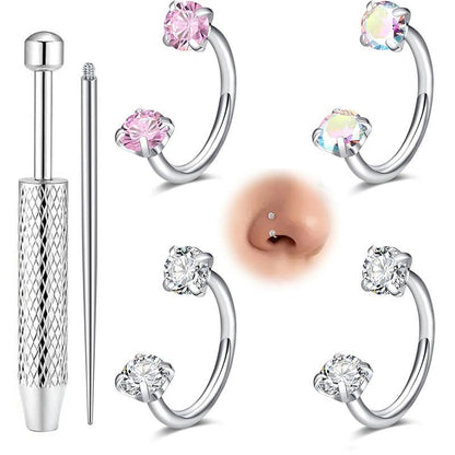 18G Titanium Steel Nose Rings Set