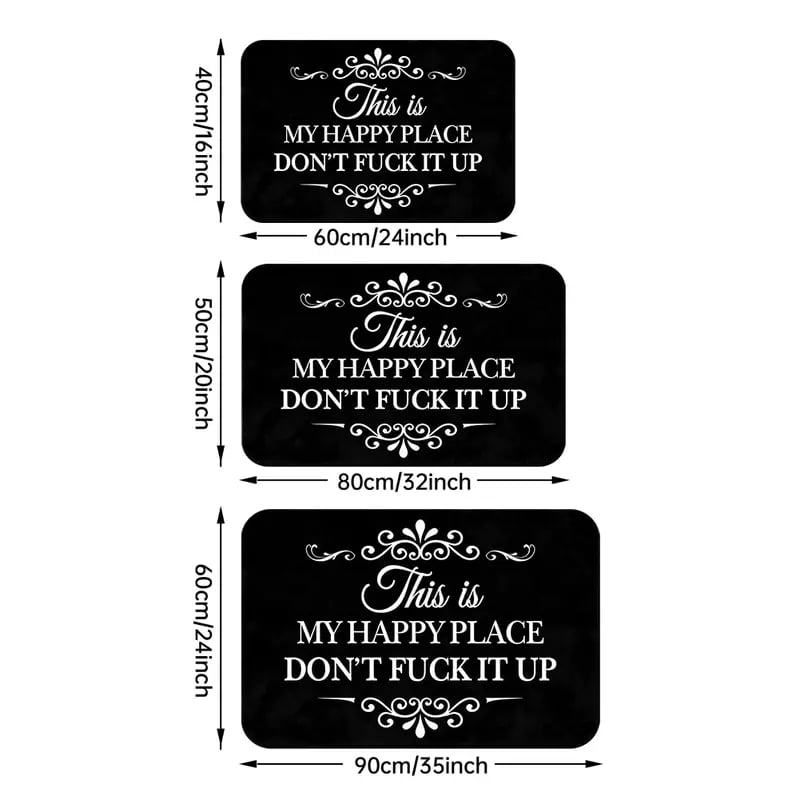🔥Funny “This Is My Happy Place Don’t F*ck It Up” Flannel Doormat🤣