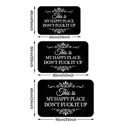 🔥Funny “This Is My Happy Place Don’t F*ck It Up” Flannel Doormat🤣