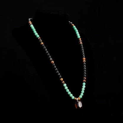 ✨ Money Attraction Necklace With GreenAventurine & Tiger Eye Pendant Crystal Stone