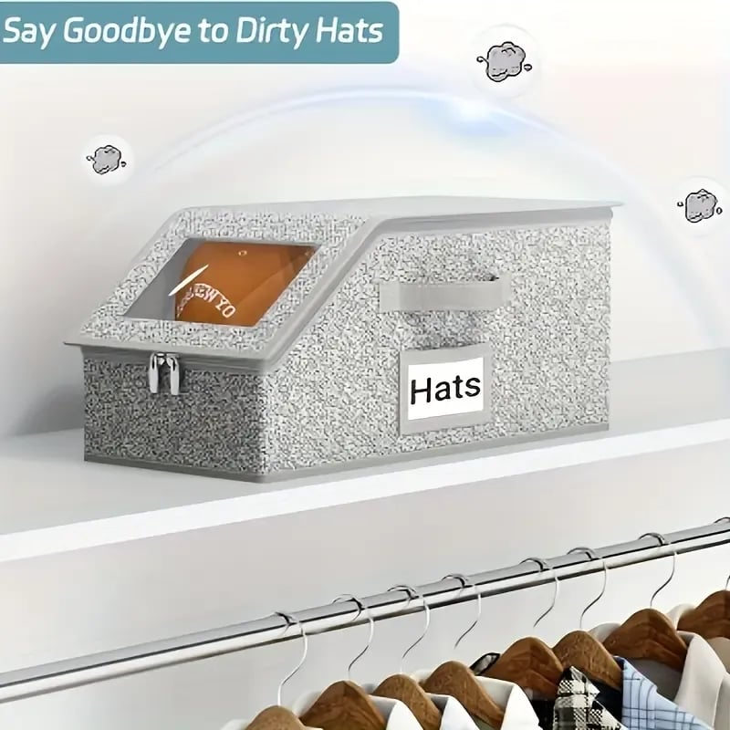 💖Hot 48% OFF🌹🧢 Stackable Hat Storage Boxes for Baseball Caps