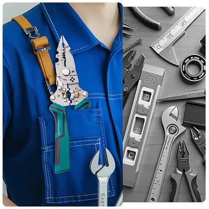 16-in-1 Multifunctional Wire Stripper Twister for Cutting and Pulling Wires,Cable Scissors,Voltage Tester Pliers, 12V to 250V Live,Null,Hot Wire Judgment AC DC, Audible and Flashing LED Alarms