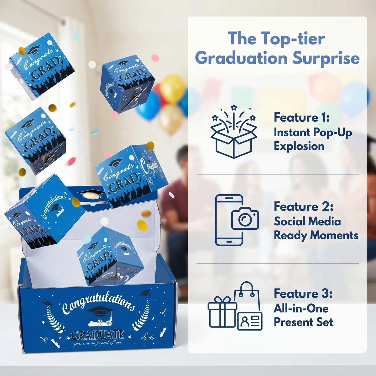 2026 Graduation Surprise Pop-Up Gift Box - Creative Folding Bounce  Envelope Box