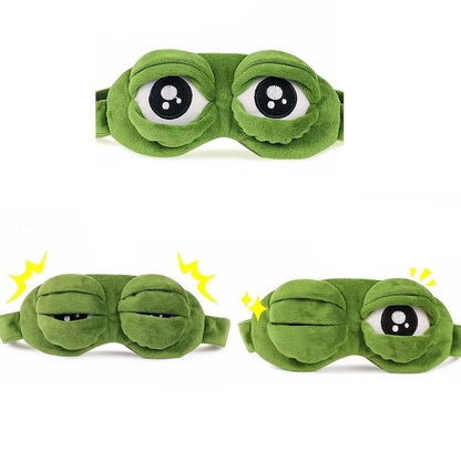 3D Frog Sleep Eye Mask – Soft Plush & Cotton | Travel, Office & Stress Relief