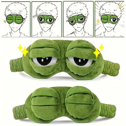 3D Frog Sleep Eye Mask – Soft Plush & Cotton | Travel, Office & Stress Relief