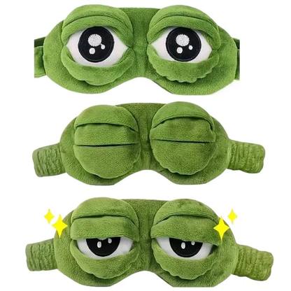 3D Frog Sleep Eye Mask – Soft Plush & Cotton | Travel, Office & Stress Relief