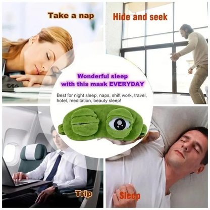3D Frog Sleep Eye Mask – Soft Plush & Cotton | Travel, Office & Stress Relief